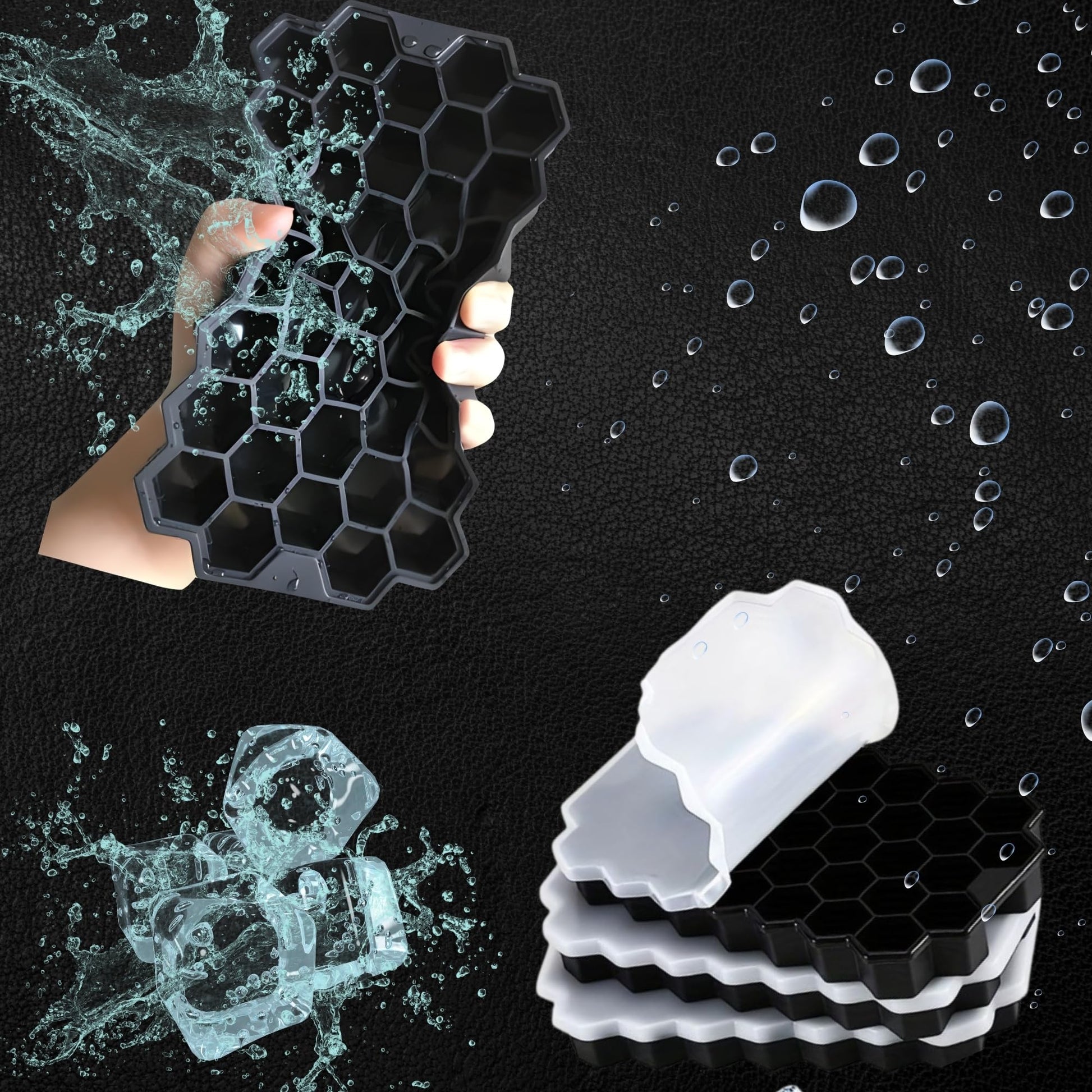 2-pack silicone ice cube tray set with NestBlend branding