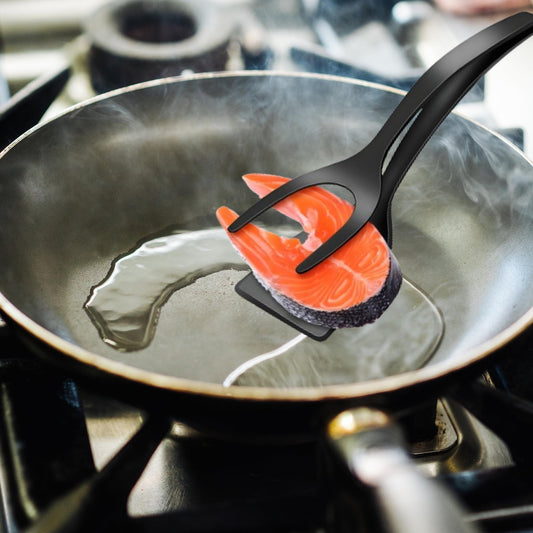 NestBlend black egg flipper resting on white countertop


